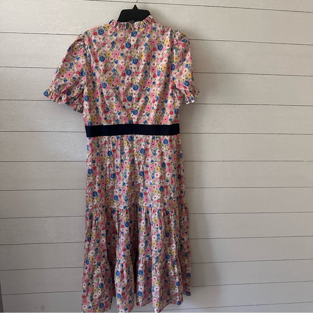 Boden Floral Midi Dress with Navy Accents - Picture 4 of 12
